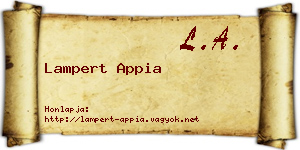 Lampert Appia névjegykártya